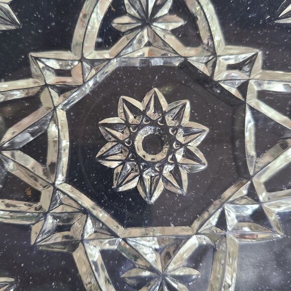 Vintage 1950s 1960s Pressed Patterned Glass Dishes Starburst Floral Fruit Styles - Picture 5 of 10